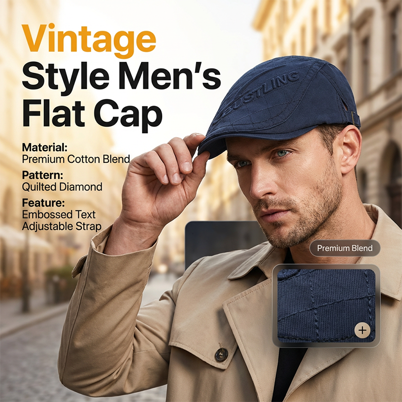 Men's 'Bustling' Embossed Flat Ivy Cap